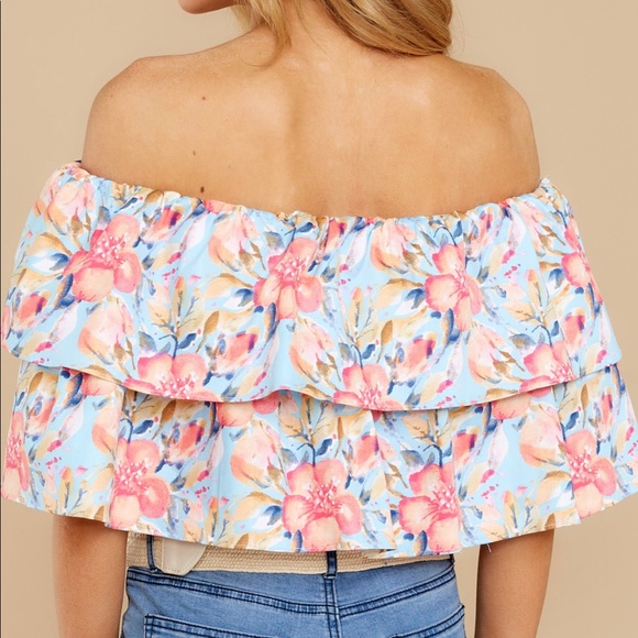 Keeping Secrets Pink Floral Print Crop Top - Picture 3 of 4